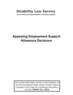 Evidence for appealing Employment Support Allowance decisions at