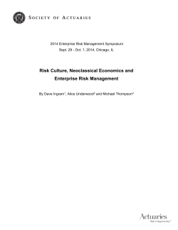 Risk Culture, Neoclassical Economics and Enterprise Risk