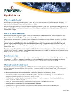 Hepatitis B Vaccine - Government of New Brunswick