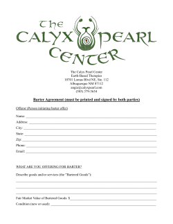 Barter Agreement - The Calyx Pearl Center