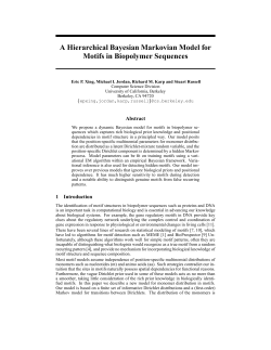 A Hierarchical Bayesian Markovian Model for Motifs in Biopolymer