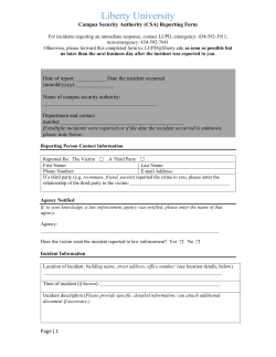 Campus Security Authority Reporting Form