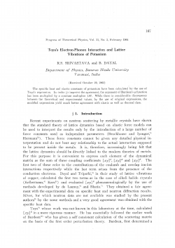 Toya`s Electron-Phonon Interaction and Lattice