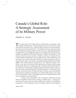 Canada`s Global Role: A Strategic Assessment of its Military Power