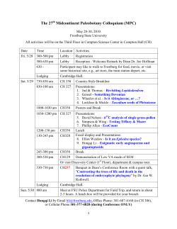 The 27 Midcontinent Paleobotany Colloquium (MPC)