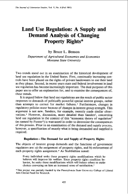 Land Use Regulation: A Supply and Demand