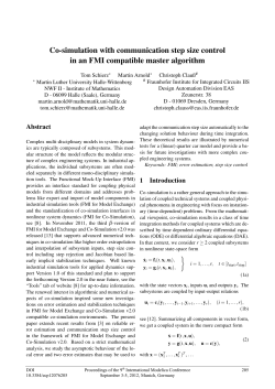 Co-simulation with communication step size control in an FMI