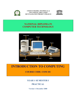 COM 101 Introduction to computer practical... - Unesco