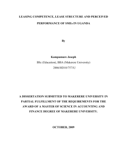 LEASING COMPETENCE, LEASE STRUCTURE AND PERCEIVED