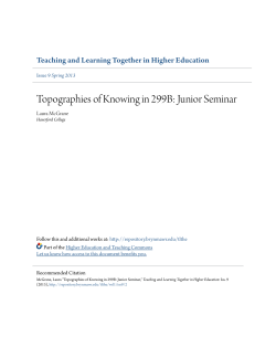 Topographies of Knowing in 299B: Junior Seminar