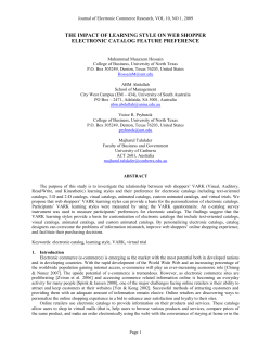 The Impact Of Learning Style On Web Shopper Electronic Catalog