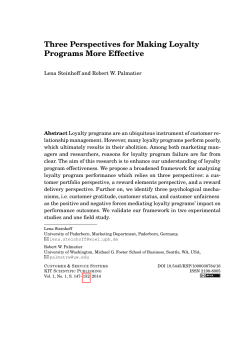 Three Perspectives for Making Loyalty Programs More Effective