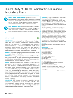 Clinical Utility of PCR for Common Viruses in Acute