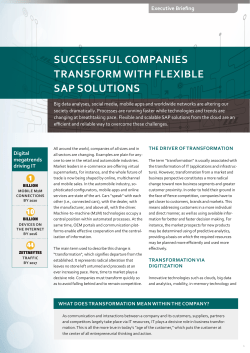 successful companies transform with flexible sap solutions - T
