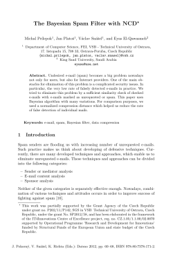 The Bayesian Spam Filter with NCD