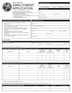 State of Florida Employment Application