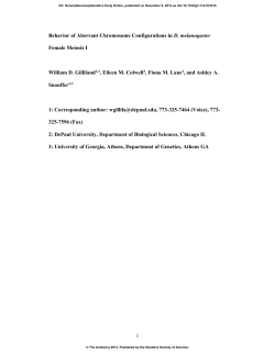 1 Behavior of Aberrant Chromosome Configurations in D