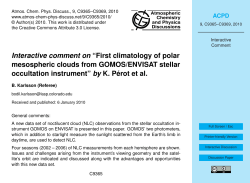 Interactive comment on &ldquo;First climatology of polar