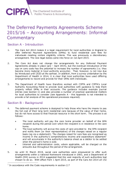 The Deferred Payments Agreements Scheme 2015/16