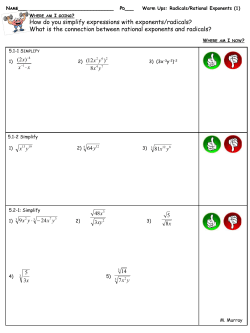 How do you simplify expressions with exponents/radicals? What is