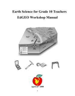 Earth Science for Grade 10 Teachers EdGEO Workshop Manual