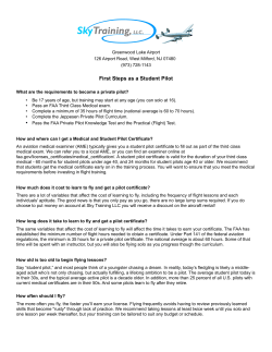 First Steps as a Student Pilot