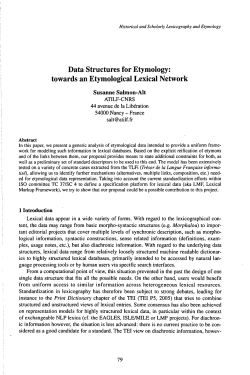 Data Structures for Etymology: towards an Etymological