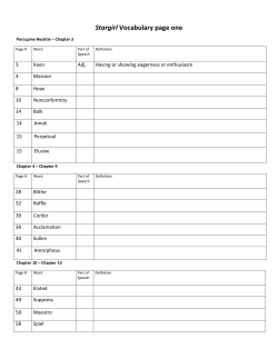 Stargirl Vocabulary page one