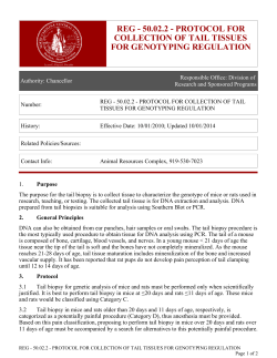 REG - 50.02.2 - PROTOCOL FOR COLLECTION OF TAIL TISSUES