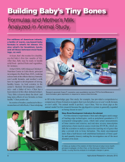 Building Baby`s Tiny Bones: Formulas and Mother`s Milk Analyzed in