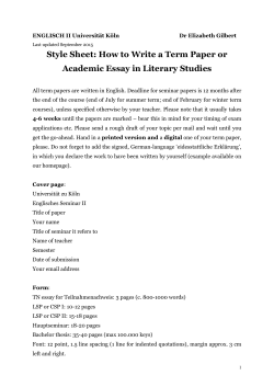 How to Write a Term Paper-1 - Englisches Seminar II