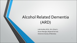 Alcohol Related Dementia (ARD) - Alzheimer Society of Manitoba