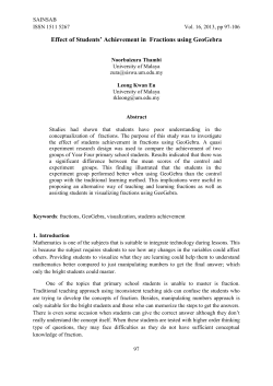 Effect of Students` Achievement in Fractions using