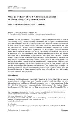 What do we know about UK household adaptation to