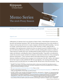 Political Contributions and Lobbying Proposals
