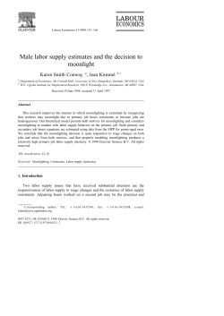 Male labor supply estimates and the decision to moonlight