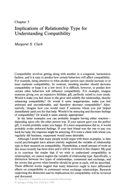 Implications of relationship type for understanding compatibility. In W