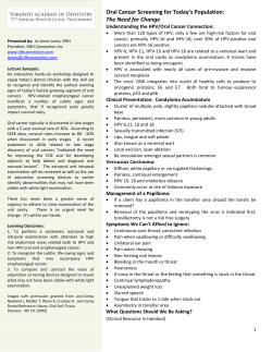 Oral Cancer Screening for Today`s Population: The Need for Change