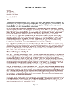 Las Vegas Pole Vault Safety Forum