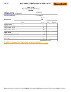 the academic plan - West Kentucky Community and