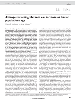 Average remaining lifetimes can increase as human populations age
