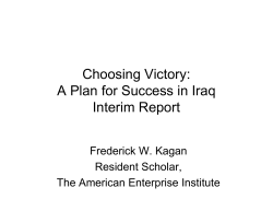 Choosing Victory: A Plan for Success in Iraq