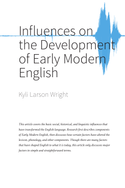 Influences on the Development of Early Modern English