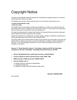 Copyright Notice - University of Southampton