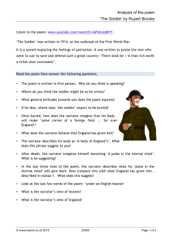 Analysis of the poem `The Soldier` by Rupert Brooke