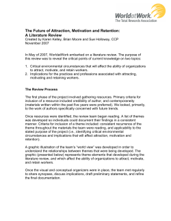 The Future of Attraction, Motivation and Retention