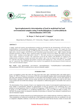 Spectrophotometric determination of lead in medicinal leaf and