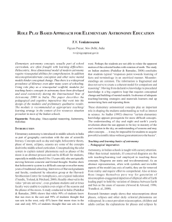 Role Play Based Approach for Elementary Astronomy
