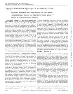 Aggregate formation of erythrocytes in postcapillary venules