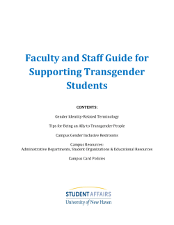 Faculty and Staff Guide for Supporting Transgender Students